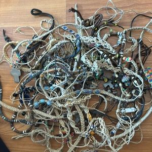 Hemp and leather jewelry - mixed lot of 50 pieces